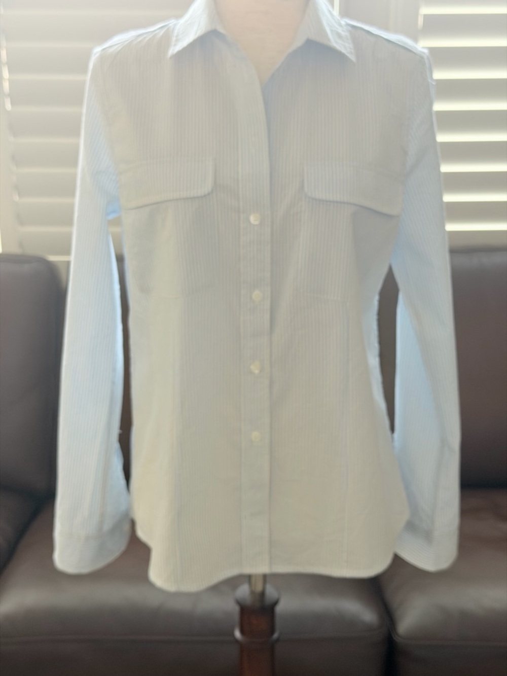 Michael Kors New With Tags Blue Pinstripe Button-Up Shirt